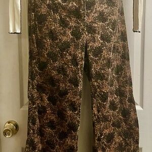 Vintage Illah California Velvet Paisley Brown Bell Bottom Pants Size 11-12